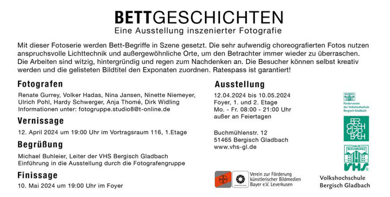 Einladungskarte VHS Bergisch Gladbach Rückseite